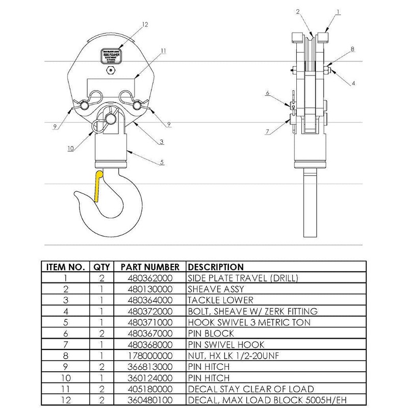 Auto Crane KIT, Latch Used W/480371000 (Crosby)