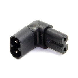 Cablecc Figure 8 IEC60320 C7 to C8 90 Degree Up Down Angled Right Angle AC Adapter Male to Female Extension