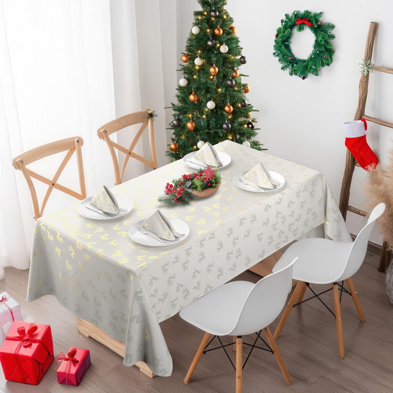 Emma Barclay Christmas Table Cloth, Rectangular Machine Washable Xmas Dining
