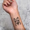 4 x 'German Shepherd with Floral Crown Portrait' Temporary Tattoos