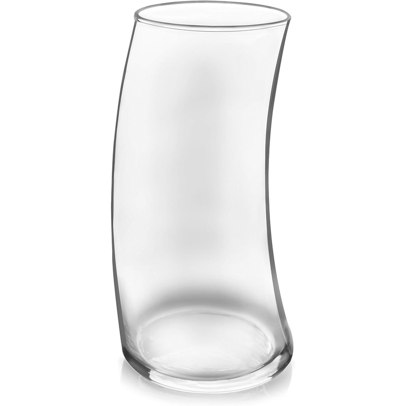 Libbey Swerve Drinking Glasses Set of 16, Chip-Resistant Tumbler and