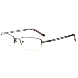 Calabria Vivid 306 Semi Rimless Designer Reading Glasses in Silver-Amethyst+1.00