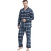CHUNG Men Cotton Pajamas Set Soft Flannel Plaid Long Sleeve