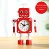 Diskary Robot Alarm Clock,Stainless Metal Non-Ticking Wake-up Clock with Flashing