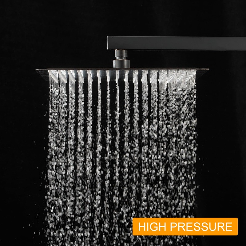 BESy 12 Inch Rain Shower Head, 12" Square Rainfall &