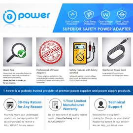 T-Power Charger for Cyclops C15MIL C18MIL Thor X Colossus 18 Million Candle Power Rechargeable Halogen Spotlight Ac Dc Adapter Power Supply