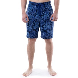 Van Heusen Men's Jersey Knit Sleep Shorts, Navy/Palm, Large
