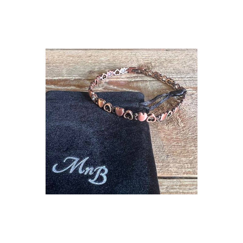 MnB Magnetics Pure Copper Magnetic Anklet/Ankle Chain in a Heart
