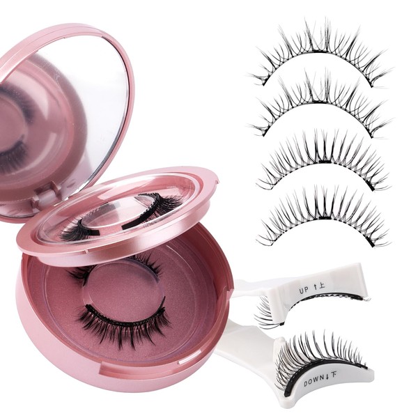 Magnetic Eyelashes with Applicator Natural Look: 2 Pairs, Reusable Magnetic