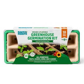 Back to the Roots 10-Cell Greenhouse Germination Kit | Includes Biodegradable Pots & Vented Greenhouse Lid | Made from 75% Recycled Plastic