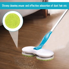 6PCS Floating Mop Replacement Pads,Absorbent Mops for Cleaning Floors,Speed Mop Pads,Electric Mop Pads,Washable Spinning Mop Pads for Wet Dry Floor Cleaning Hardwood Laminate Floor(Green+Blue+Gery)