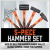 HORUSDY 5-Piece Hammer Set, 16oz Ball Pein Hammer | 32oz