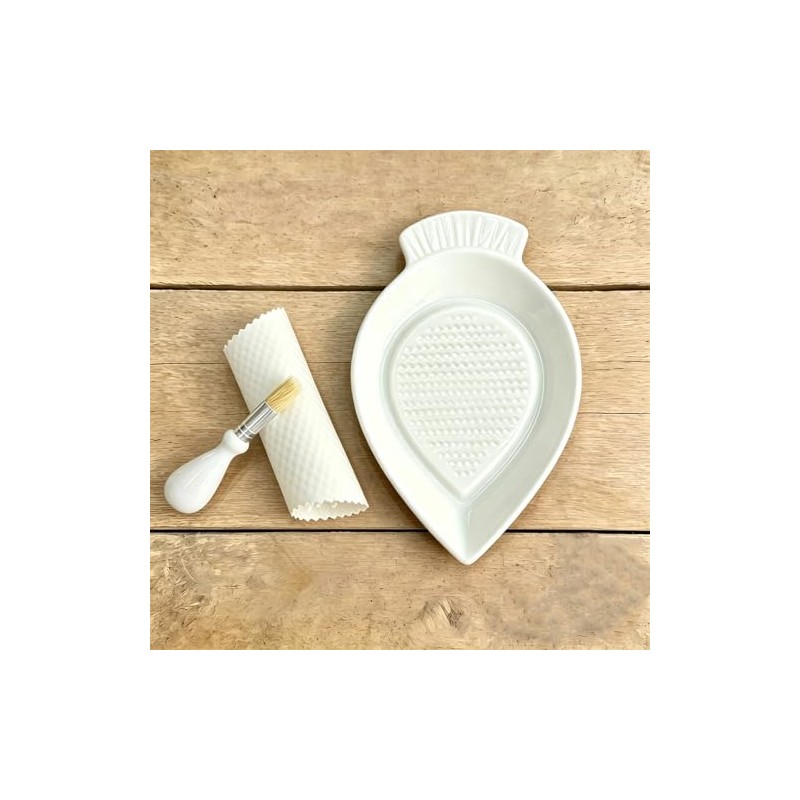 Ceramic Grater Plate for Ginger, Garlic, Onion, Cheese, Lemon, Chocolate,