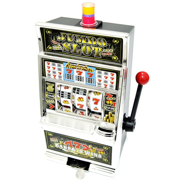 PowerTRC Jumbo Slot Machine Coin Bank | Casino Toy Slots Piggy Bank | Flashing Lights and Jackpot Sounds