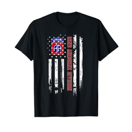 82nd Airborne Division American Flag Military Veterans Day T-Shirt
