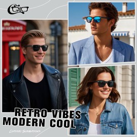 CGID Retro Polarized Sunglasses for Men Women,Lightweight UV400 Protection Shades