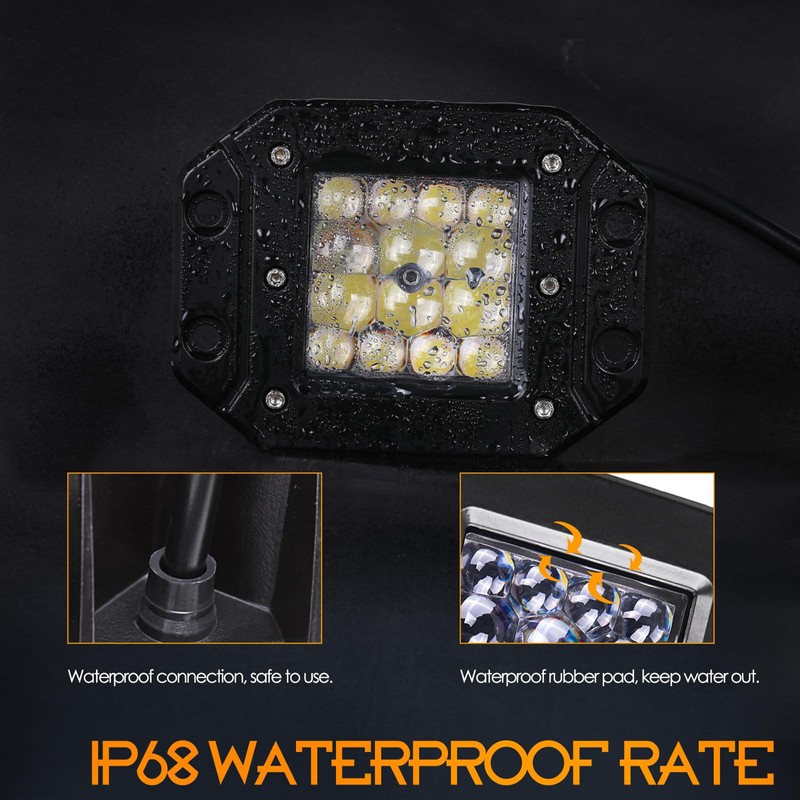 Flush Mount LED Pods, Nirider 2PCS 84W Bumper Lights 5