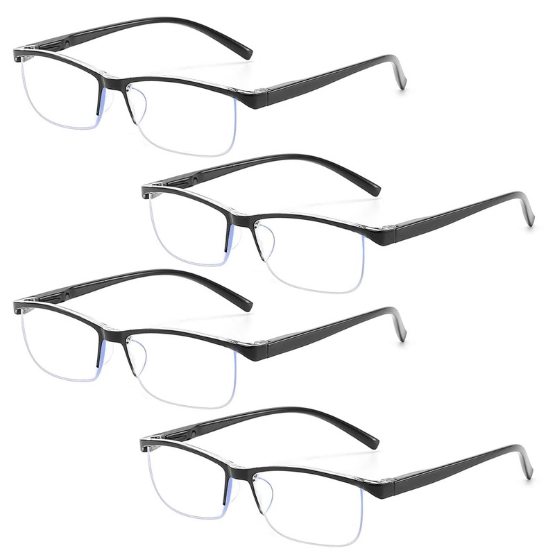 Outray 4-Pack Reading Glasses for Men Blue Light Blocking Half