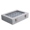 SPIEA 24 Compartments Accessory Box, Velvet-like Jewelry Case, Ear Ornaments,