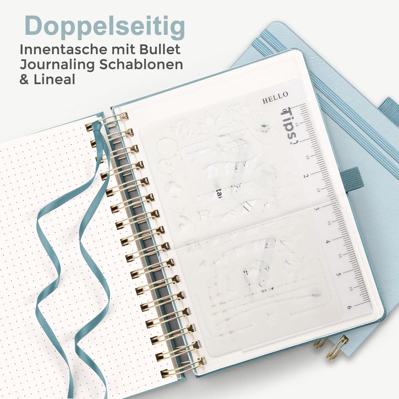 RETTACY Notebook A5 Dotted, Bullet Dot Journal with 100 g/m²