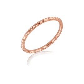 Carissima 9ct Gold Ladies Diamond Cut Narrow Ring, White Gold