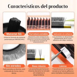 Extensiones De Pestañas Masscaku U 3d, U Shaped 3d W Lashes                                                                                           