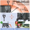 Collapsible Wagon Cart with Wheels 220lbs Foldable Wagon 120L Shopping