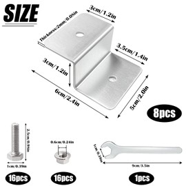 Solar Panel Mount 8 Pieces Z-Holder Aluminium Mounting Solar Panel for Mounting Solar Panel Roof Mounting for Flat Roof Motorhomes Boats Roofs Walls