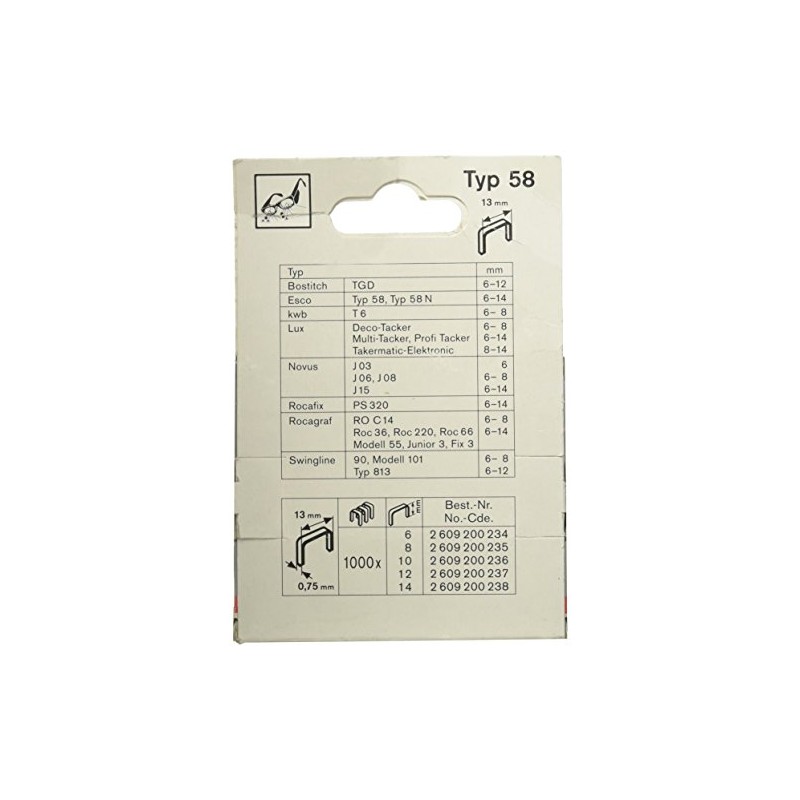 Bosch Accessories 2609200237 Fine Wire Staple, Silver, 12 x 13