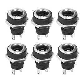 JRYXDS DC Female 2 Pins 5.5 x 2.1 mm Hollow Connector Socket DC Power Jack Socket Connector Pack of 6