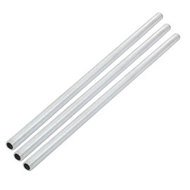 sourcing map Pack of 3 Lamp Pipe Nipples M10 Thread 280 mm Hollow Repair Part Galvanised Silver
