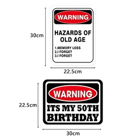 50th Birthday Party Decorations - 9PCS Wall Signs Funny Tags for Adults 50 Years Old Party Decor 50 Zone Table Centerpieces Yellow Caution Logos on Door Windows Yard Garden Banner Tea Party Supplies