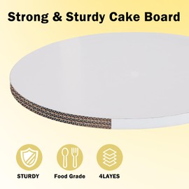 Trwcrt 10 PCS Cake Boards 10 Inch Round, Cake Drums 1/2 Inch Thick Sturdy Multiple Layers Smooth Edged for Birthday Wedding Party Displays