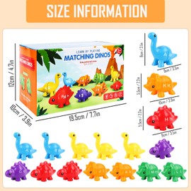 Matching Letters Fine Motor Skills Toy, 26 Pieces ABC Matching Dinosaur Alphabet Game, Preschool Educational Montessori Fine Motor Toy, Educational Colour Recognition Sorter, Educational Toy for 1-6