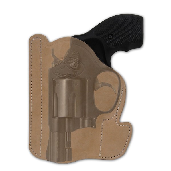 Barsony Natural Tan Leather Gun Concealment Pocket Holster for S&W Bodyguard 38