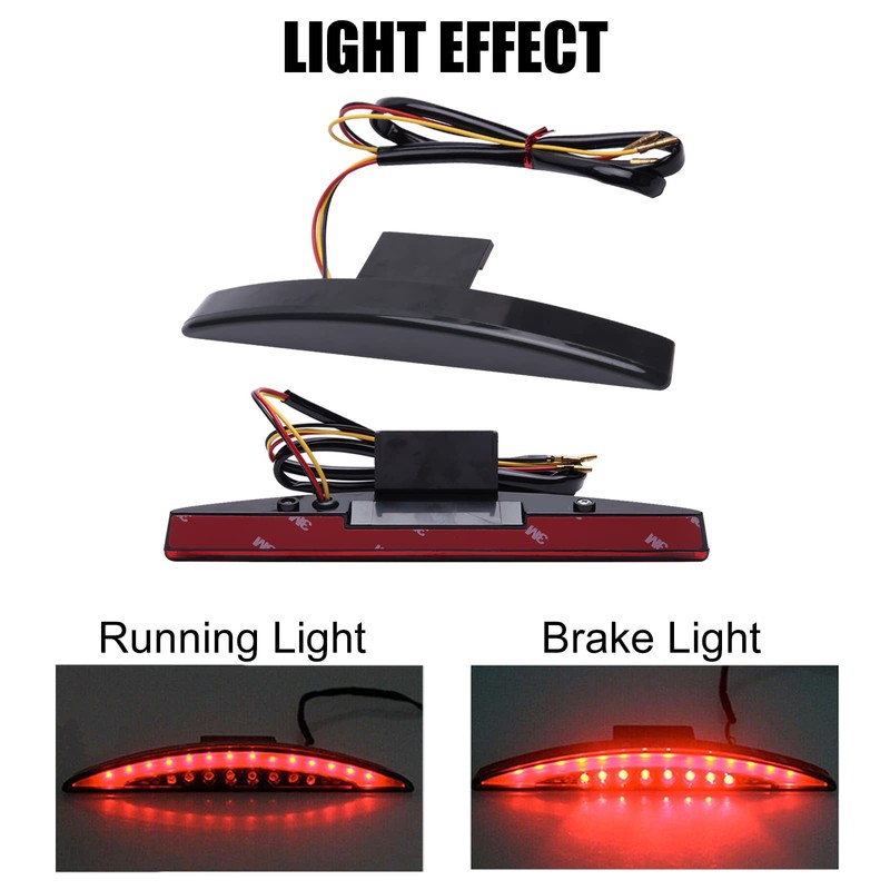 DREAMIZER Black Chopped Fender Edge Motorcycle LED Running Brake Rear