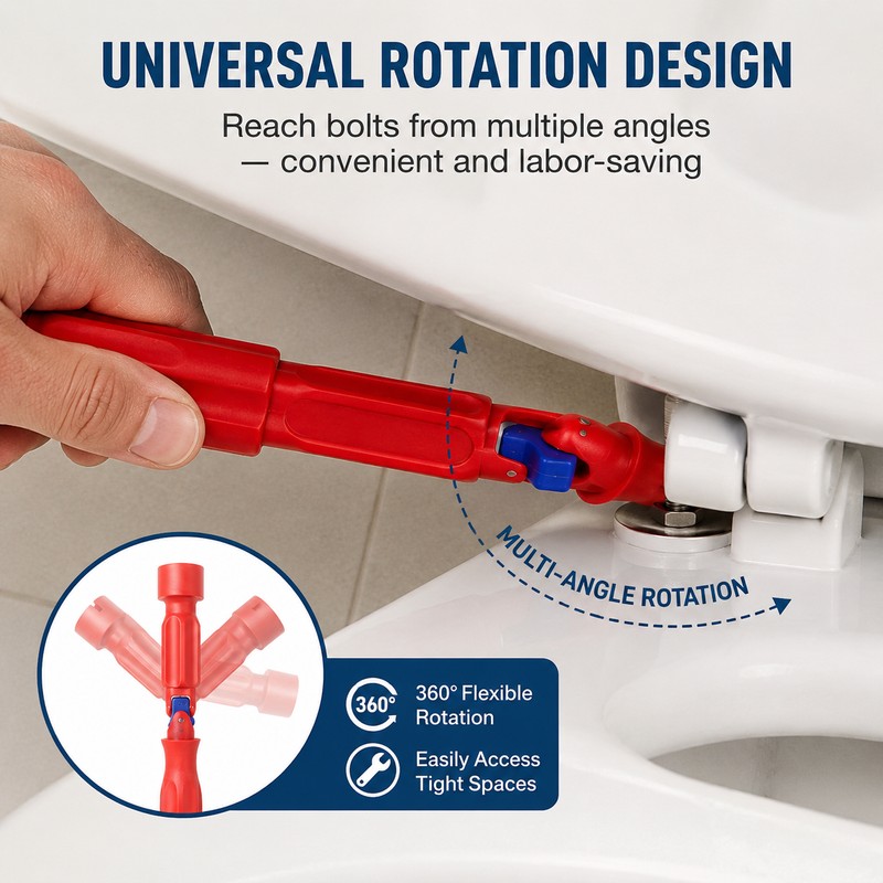 Toilet Seat Installation Wrench for Tight Spaces – Foldable 10/13/17mm