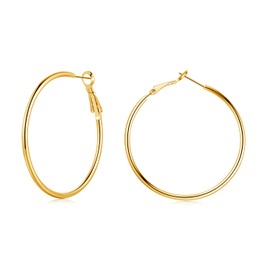 Josfeva Hoop Earrings 925 Silver Set, 925 Sterling Silver Hoop Earrings Large, 40/50/60 mm Women's Hoop Earrings Silver/Rose Gold/Gold, Endless Huggie Round Hoop Earrings, Folding Hoop Earrings for