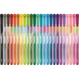 Maped - Nightfall Drawing Pens - Writing Pens Ink Washable - Medium Tip Super Tough - Triangular Shape - Box of 24 Felt Tip Pens Long Life 844402 Multicoloured
