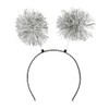 Glitter Headband with Pompoms | Silver