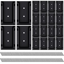 Goovilla Deck Railing Bracket Connectors, 2x4 Brackets for Railing Wood Lumber Post, 20 PCS Sturdy Nylon Deck Rail Bracket with 120 PCS Coating Screws for Wooden Stair Fence Railings Handrail, Black