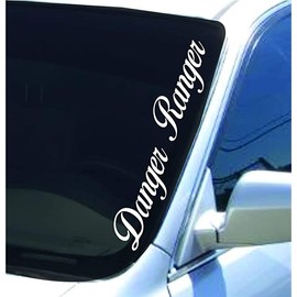 Dabbledown Danger Ranger Version White DD201 Lowrider Car Truck Window Windshield Lettering Decal Sticker Decals Stickers Drift Dub Lowered JDM Fresh Detailed Stance Fitment 4x4 (4 1/2" x 24")
