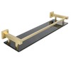 Alise Glass Shelf with Railing for Bathroom, Gold Bathroom Shelves