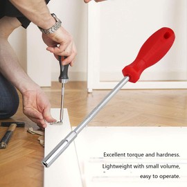 5.5 mm Socket Driver Length,Hex Nut Driver, Strong Magnetic Red Handle Sleeve Screwdriver Lengthened Bit Holder Screwdriver for Home and Industry Slim Handle, Bright Orange Opaque(5.5mm)