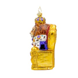 Christopher Radko Hand-Crafted European Glass Christmas Tree Decorative Ornament, Regal Lion Majesty