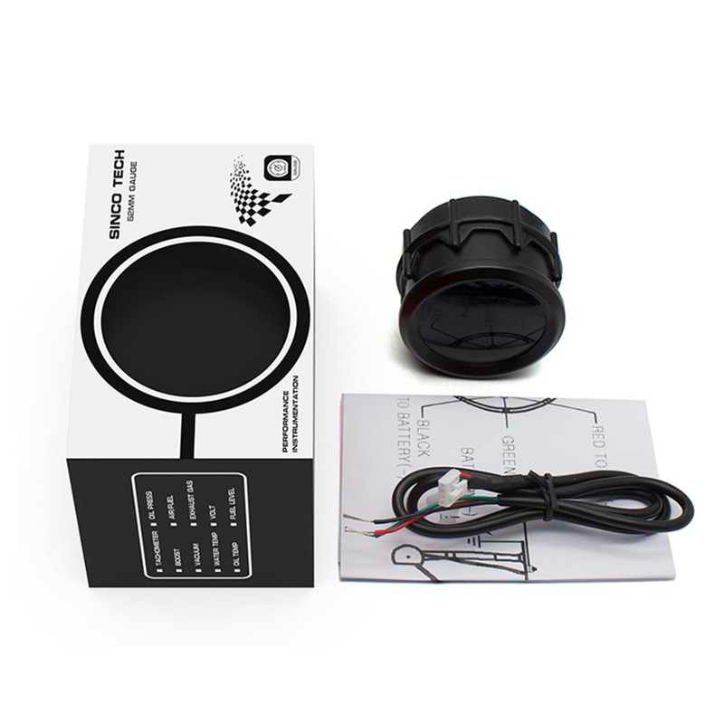 SINCO TECH 2 Inches 52mm Car Fuel Level Digital Gauge