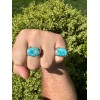HarlemBling Blue Genuine Turquoise Mens Real Solid 925 Sterling Silver