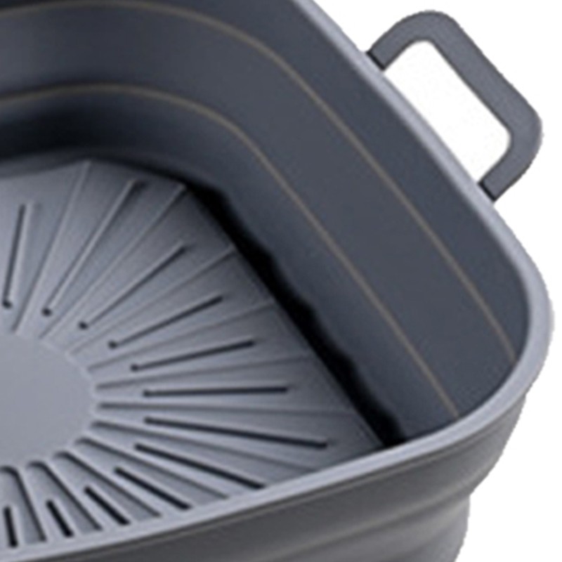 2PCS Fryer Silicone Liners 8in Square Odourless Thickened Foldable Fryer