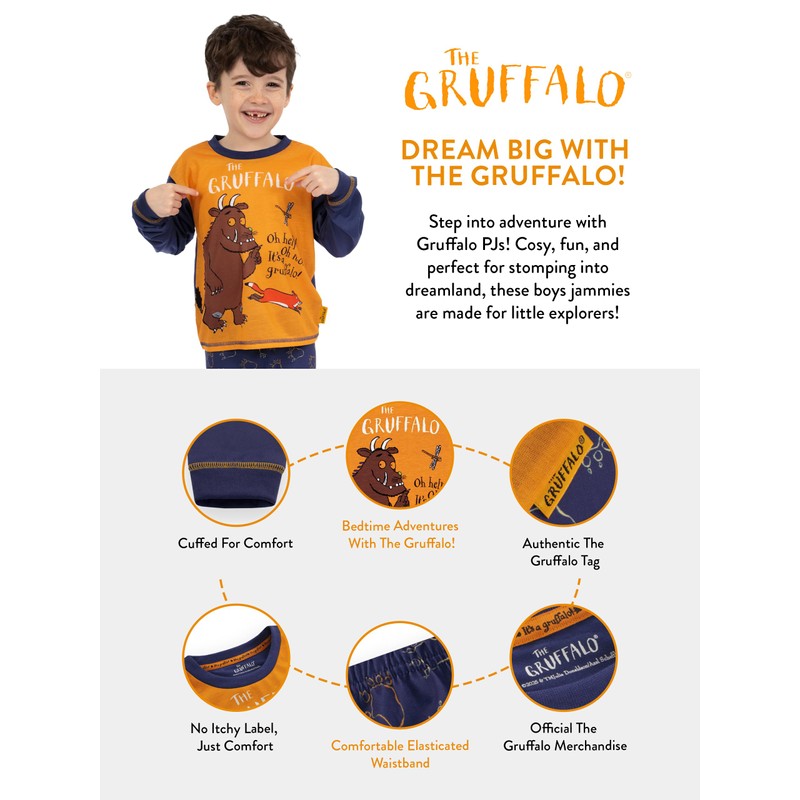 Gruffalo Boys' Pyjamas, Children's Pyjamas, Long Sleeve Pyjamas for Children,