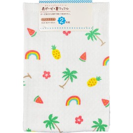 Hayashi FO503000 Face Towels, Set of 2, Approx. 13.4 x 31.5 inches (34 x 80 cm), Gauze Waffle, Soyosoyo, Palm